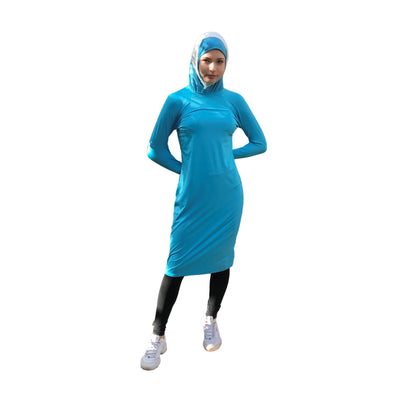 Modest, Long Swim Dress Full Cover (Turquoise)
