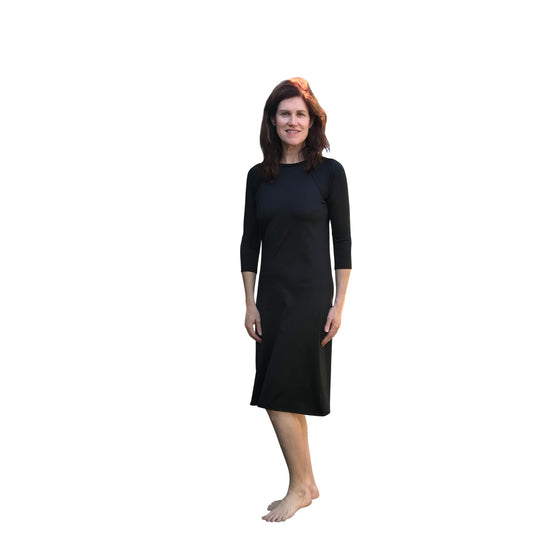 Modest Swim Surf Modest Swim Dress Black Swimwear Swimsuit Surfwear Wetsuit Fabric Full Cover Sun Protection Neoprene Swimwear Resort Wear