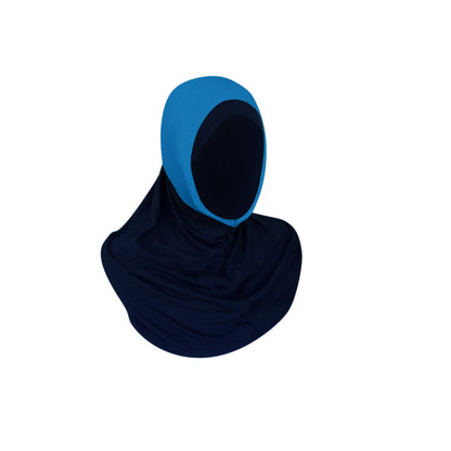 Innovative Hijab for Bluetooth Air Pods Hearing Aids Hijab Al Ameera Instant Hijab Medical Hijab Exercise Hijab Sports Hijab Black and Blue