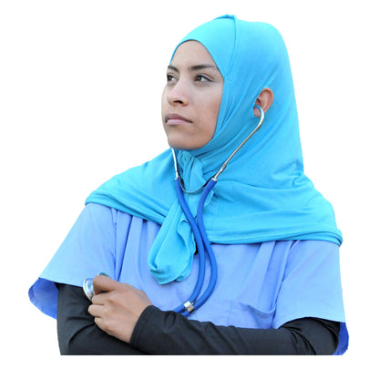 Innovative Hijab for the Digital Era Sports Hijab Athletic Hijab Medical Hijab Al Ameera Al Amira Style Blue