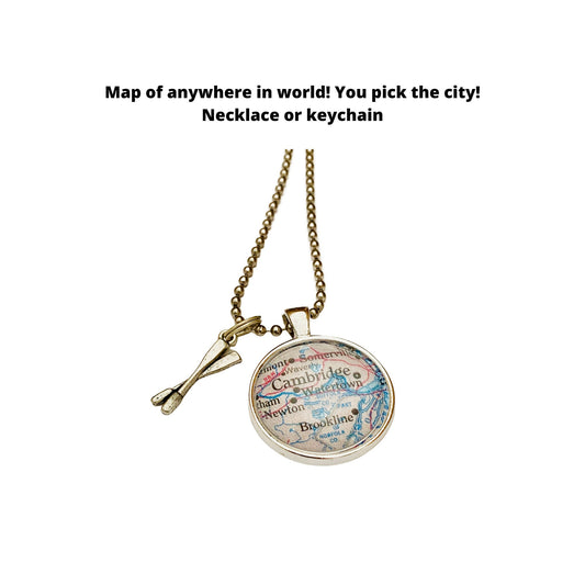 Rowing Necklace/ Crew Team Jewelry/ Custom Map Pendant Necklace/ Regatta Jewelry / Head of the Charles Jewelry/ Dad Vails/ Henley Regatta/