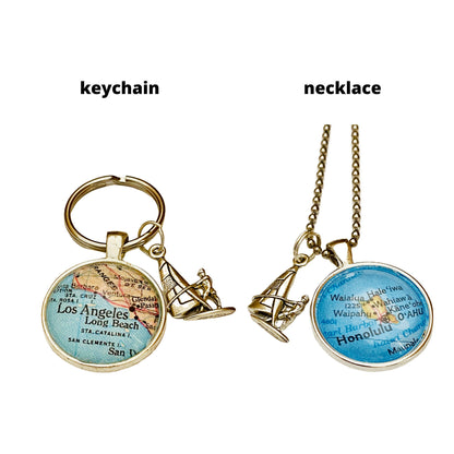 Speedskating Jewelry, Speed Skating Necklace, Short Track Jewelry, CUSTOM Map Pendant of Anywhere in the World, Gift for Speedskaters