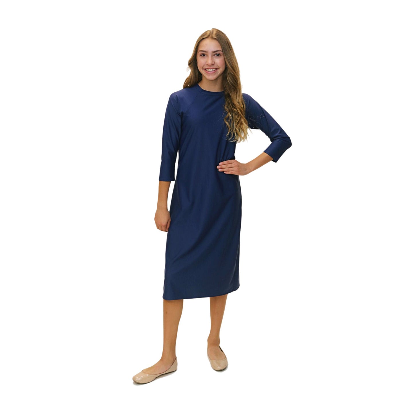 Girls Swim Dress Full Cover (Navy Blue)