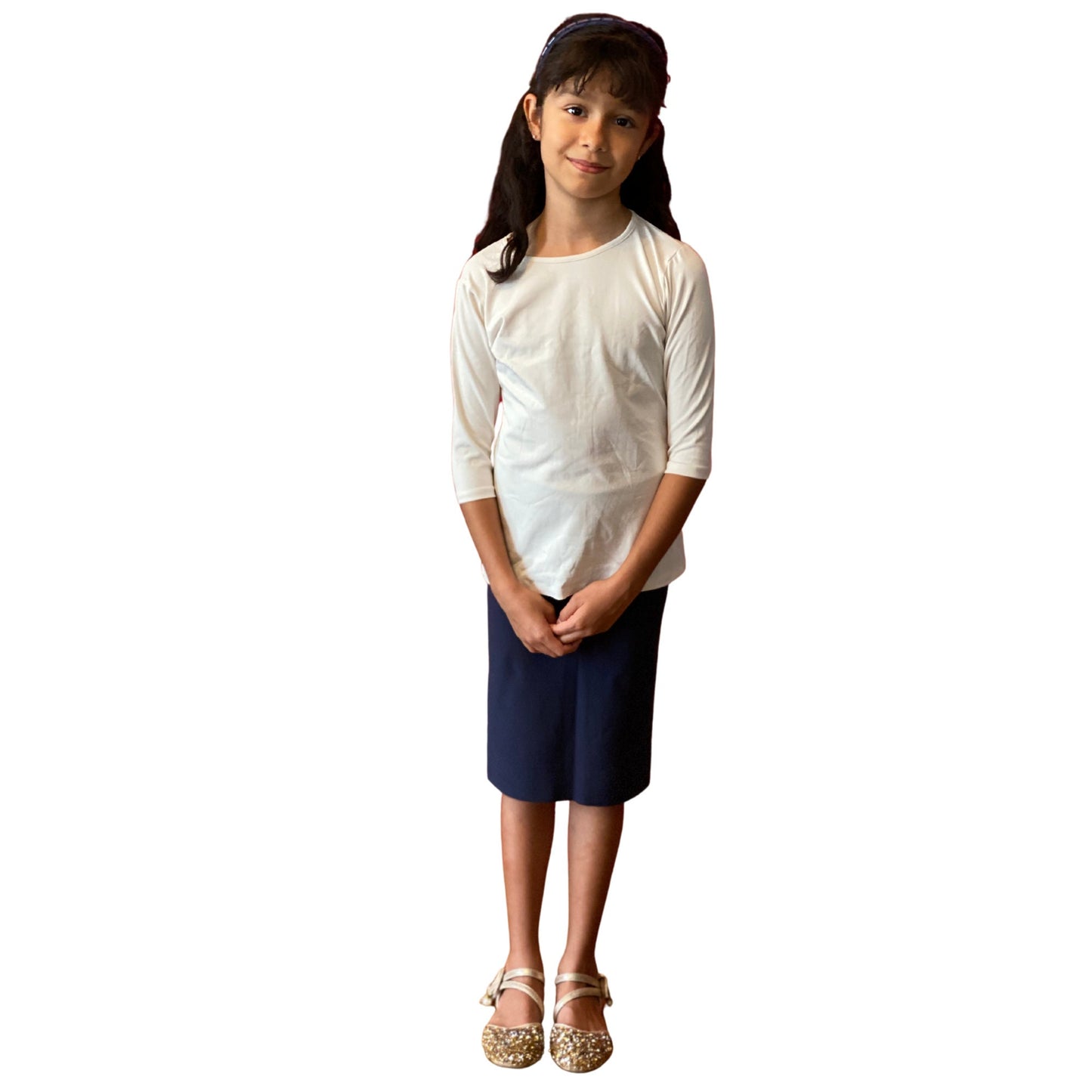 Girl Navy Blue Thick Skirt / Modest Skirt Knee Length Skirt / Tznius clothes/ Skirt for School Uniform Skirt / School Approved Uniform Skirt
