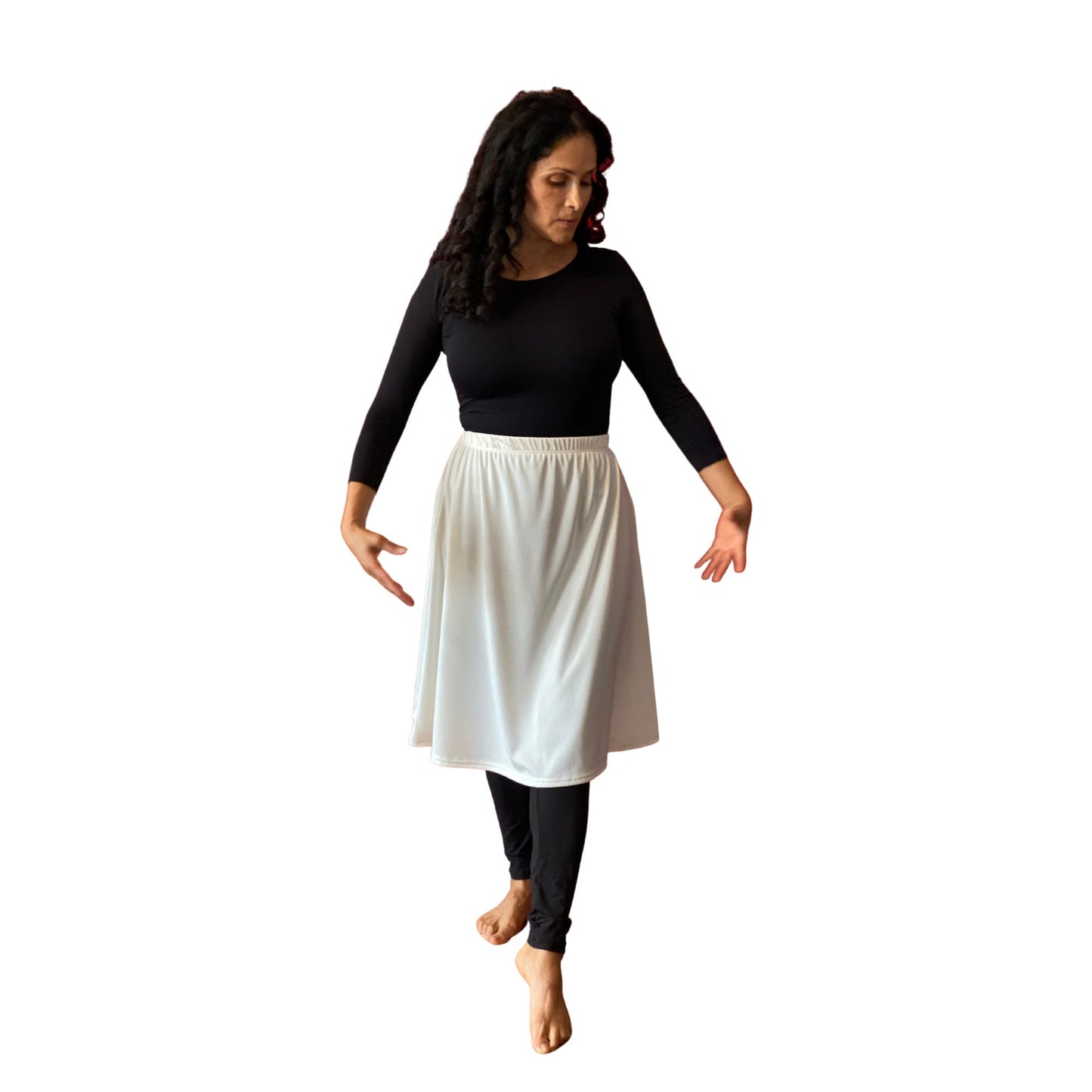 White Athletic Skirt, Ballet Skirt, Dance Skirt, A-Line Skirt, Golf Skirt, Tennis Skirt, Modest Skirt, Figure Skating Skirt