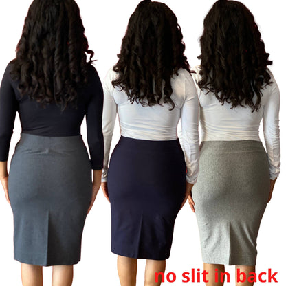 Dark Grey Midi skirt, Knee length Pencil Skirt XS-3X Modest Slim Skirt, Slimming, Knee Length Skirt, Plus Size Skirt, Date Skirt, tznius