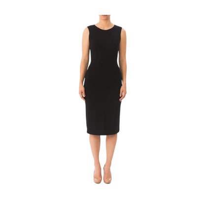 Plus Size 1X-3X Black Stretch Cotton Jersey Sleeveless Dress, Midi Tan MODEFYwear Plus Size 1X-3X Black Stretch Cotton Jersey Sleeveless Dress, Midi Tan MODEFYwear