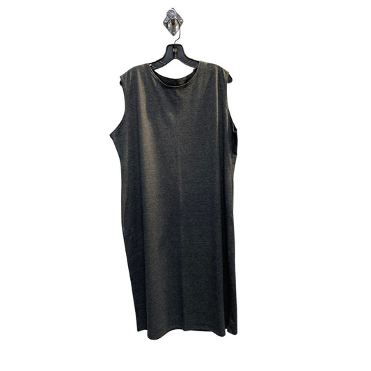 Plus Size 1X-3X Charcoal Stretch Jersey Sleeveless Dress, Midi Tank Dress, Cocktail Dress, Layering Dress, Tznius, Sheath, Bodycon Dress