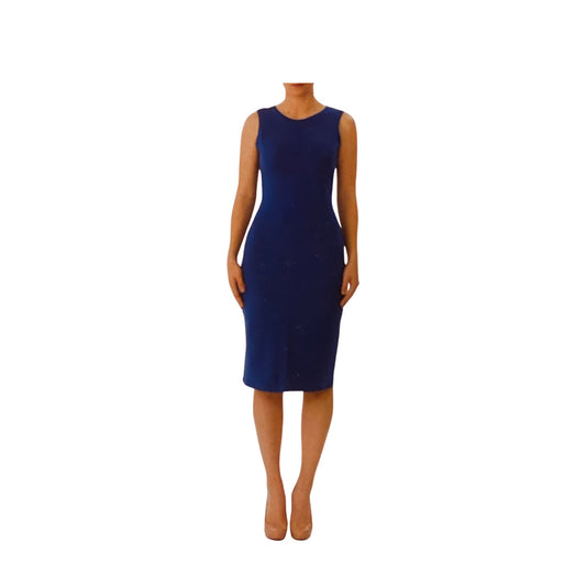 Teal Stretch Cotton Jersey Bodycon Sleeveless Dress, Midi Dress, Cocktail Dress, Layering Dress, Tznius Dress, Sheath, Versatile Tank Dress